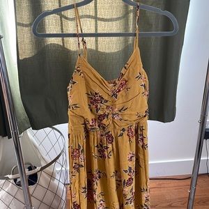 Mustard Floral Maxi Dress